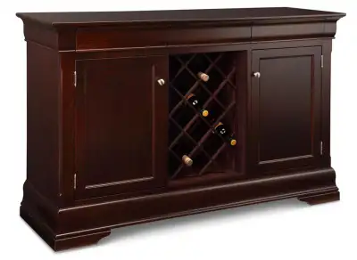 NEW Solid Cherry Wood Sideboard with Wine Rack - Handstone, View more