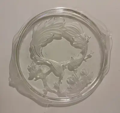 Vintage Walther-Glas Frosted Crystal Peacock Serving Platter, View more