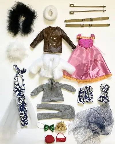 Lot of Miscellaneous Clone Barbie Size Clothing & Accessories, View more