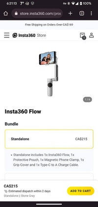 Insta360 Flow Standalone Free Shipping