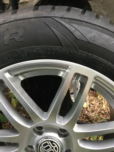 225/60R17 Cooper Evolution used 1 season then traded in car. 5 bolt pattern (5 x 112) will also fit...