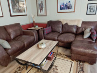 Leather 4 piece living or family room set