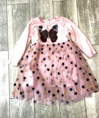 DXTON Autumn Girls Dress 4-5 Y Butterfly Sequins