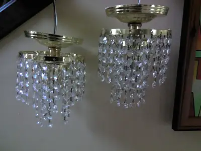 Two small ceiling light fixtires, View more