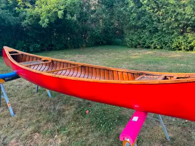 14' cedar canoe ready for the water. Watertight with no leaks and no rot. Freshly coated with marine...