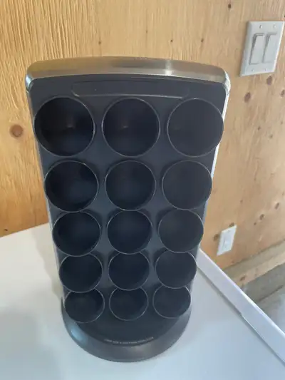Never used. Rotates. Holds 30 k-cups (15 on each side)