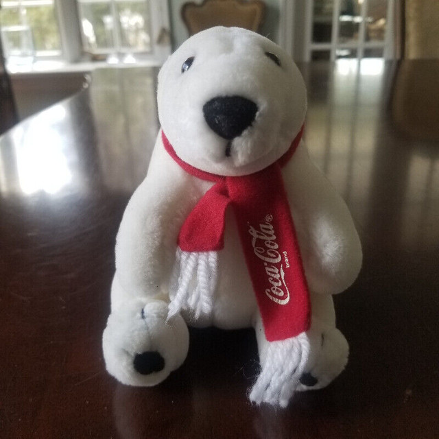 Coca-Cola Plush Polar Bear with Red Coke Scarf - Early 90s in Arts & Collectibles in City of Toronto - Image 4
