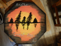 Hand painted garden stepping stone.