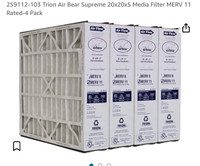 Trion Air Bear Supreme 20”x20”x5” Media Filter Merv 11 - 4 pack