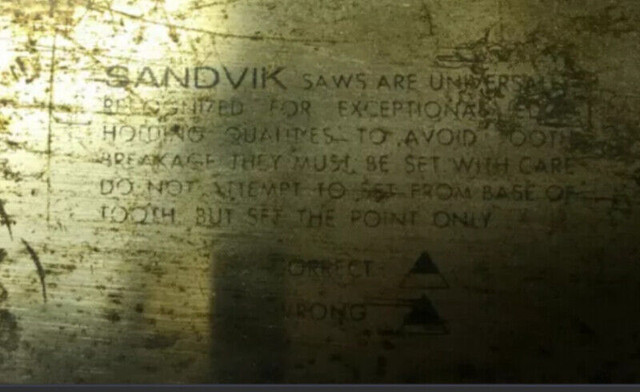 Saw Sandvik 26" 7T-8R Vintage dans Outils à main  à Vernon - Image 3