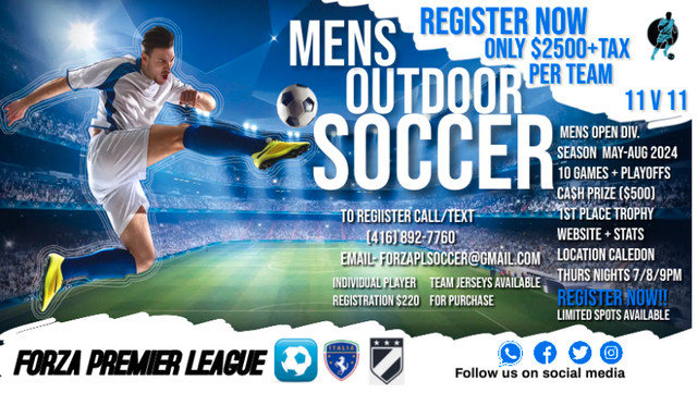 Men’s Outdoor Soccer team(Caledon) Looking did Players in Sports Teams in Mississauga / Peel Region