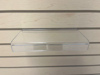  Slatwall Acrylic Shelves with Sign Lip - 10 x 4"