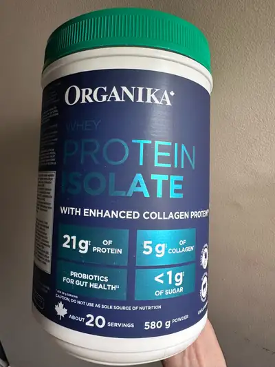 Organika whey protein with collagen unflavoured sealed, View more