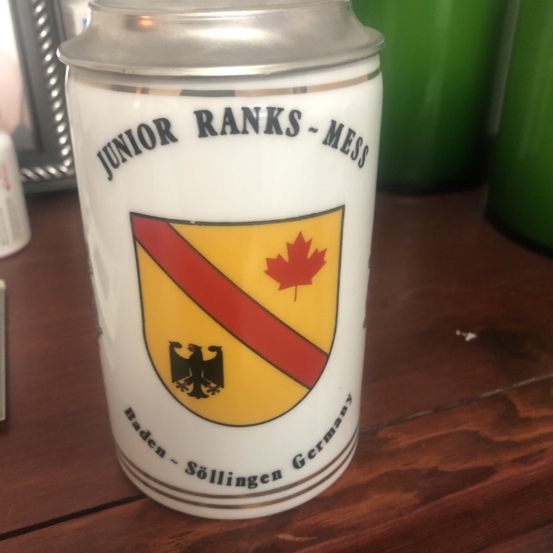 Vintage RCAF 4 Wing Baden Soellingen Jr Ranks Mess Beer Mug Arts