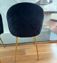 Like New Dining Chairs- Black Velvet - 6 chairs 