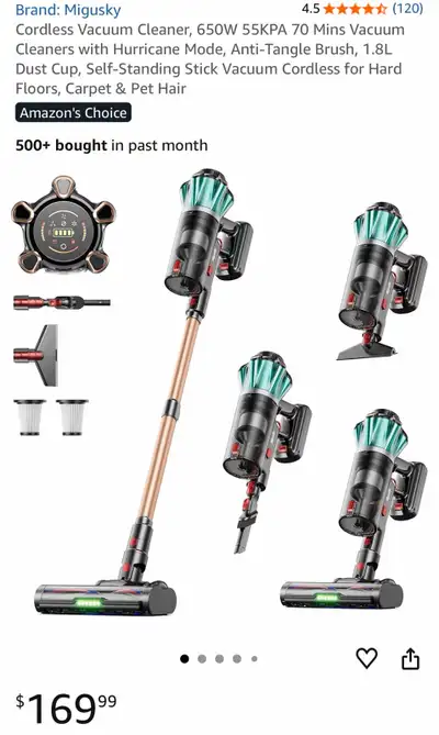 Migusky Cordless Vacuum Cleaner, View more
