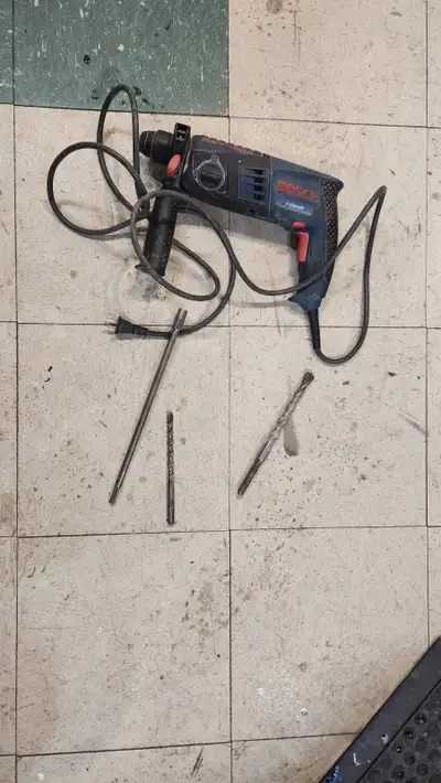 bosch hammer drill 11258vsr sds spline can drill 1/4 to 3/4"130$, View more