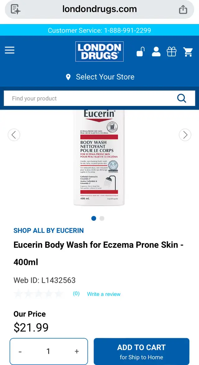 Eucerin Body Wash and Ponds Clarant B3