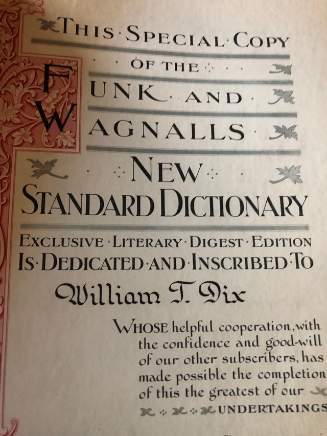 FUNK &amp;WAGNALLS NEW STANDARD DICTIONARY 1913 EDITION in Arts & Collectibles in Kawartha Lakes - Image 2