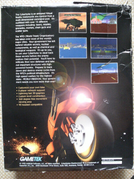 PC Game: CYBERBYKES: Shadow Racer VR (1995) in PC Games in Calgary - Image 4
