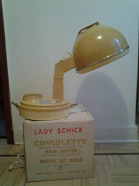 Vintage Lady Shick Salon Style Hair Hooded Dryer