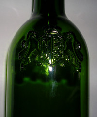 12 Green Wine Bottles with "Coat of Arms" for bottling your wine