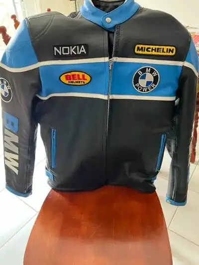 VINTAGE BMW LEATHER EUROPEAN MOTORCYCLE JACKET MEDIUM $595 FIRM, View more
