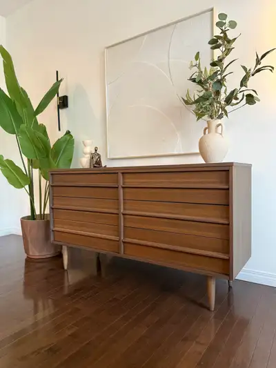 Refinished Mid-Century Modern Walnut Dresser  Vic-A, View more