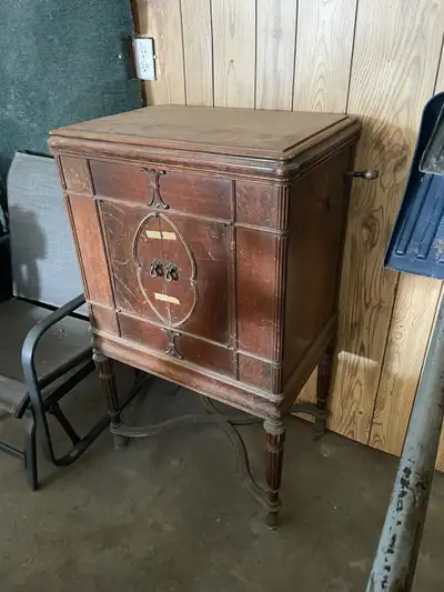 Old vintage antique windup Record Player, View more