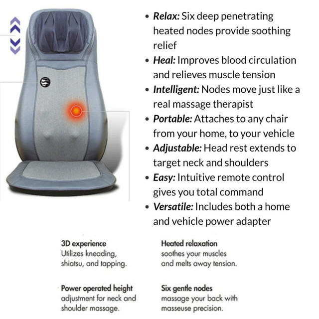 QUANTUM Deluxe Massager Chair for Home & Car in Health & Special Needs in Kingston - Image 4