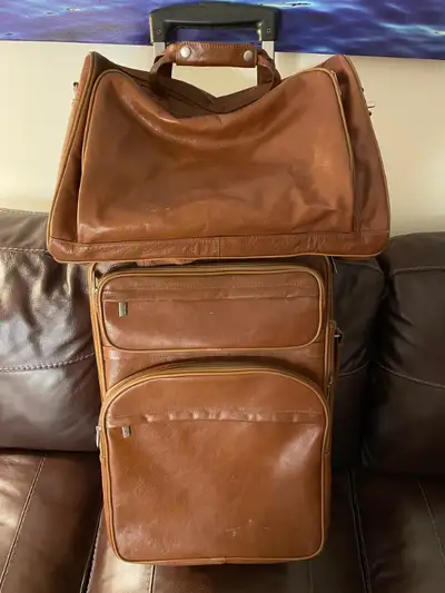 Two-piece Leather Luggage Set, View more