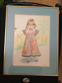 REG STACEY * WATERCOLOUR PENCIL DRAWING * FRAMED