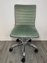 Glam Luxe Velvet Green Blue Tufted Adjustable Swivel Desk Chair
