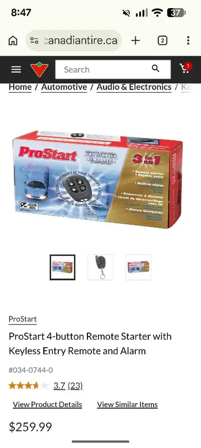 ProStart 4-button Remote Starter with Keyless Entry Remote , View more