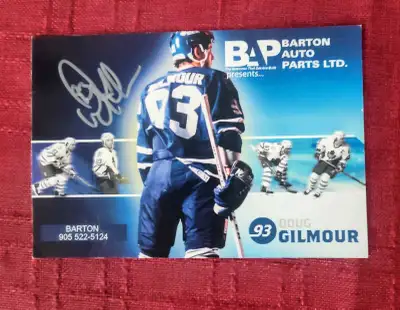Signed Doug Gilmour Toronto Maple Leafs postcard, View more