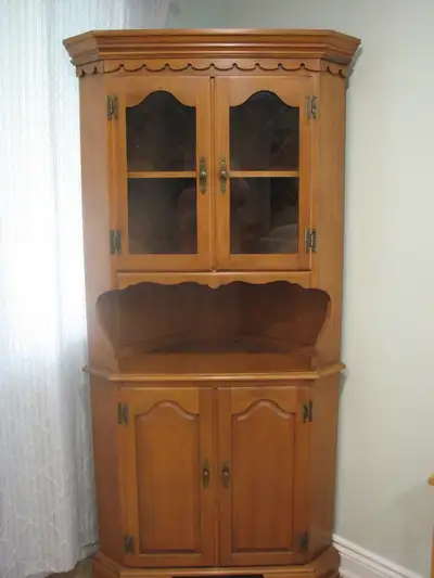 Solid Maple Corner Cabinet., View more