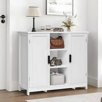 Iwell Floor Storage Cabinet with 2 Doors and 2 Open Shelves, View more
