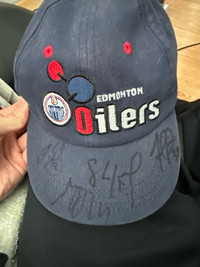 Oilers children hat signed