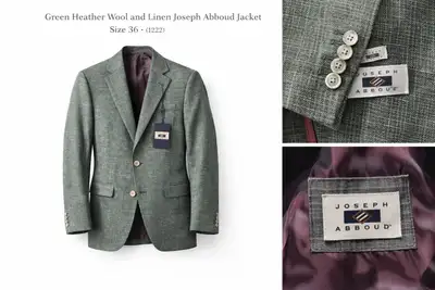 Joseph Abboud Wool-Linen Dark Green Jacket - 36, View more