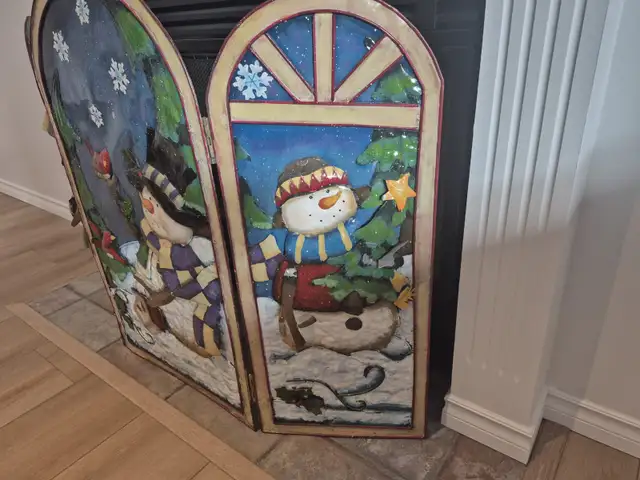 Snowman Winter Fireplace Screen553392629477560323