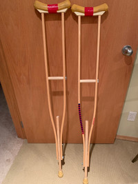 Wood Adjustable Crutches