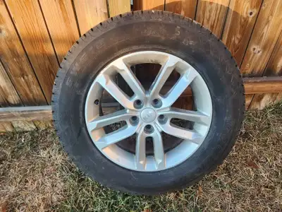 235/65R17 winter tires on rims. Comes with locking nuts and key. Fits all 5x114.3 mm (5x4.5") bolt p...