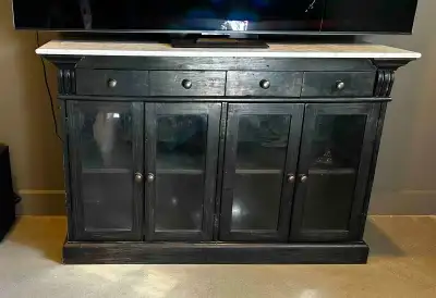 Buffet/bahut en bois massif et marbre, View more