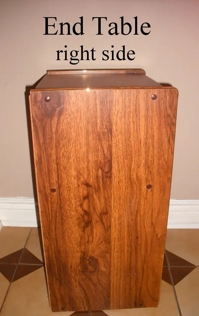 End Table, brown wood, top-shelf-cupboard, overall 24x15x12” in Other Tables in City of Toronto - Image 6