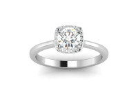 1.25 Carats Round Halo Lab Diamond Engagement Ring,H-VS1