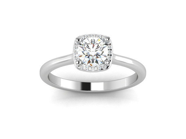 1.25 Carats Round Halo Lab Diamond Engagement Ring,H-VS1 in Jewellery & Watches in Oakville / Halton Region