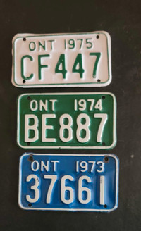 1973 to 1975 motorcycle  snowmobile  License plates