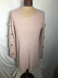Womens Pink Sweater with Arm Detail. Size 18. City Chic.