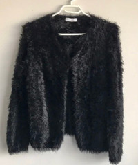 Calvin Klein black faux fur Jacket/ Shacket