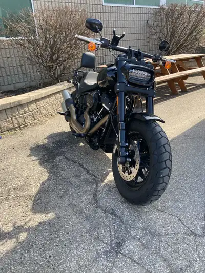2020 Harley Fat Bob. Backrest and luggage rack. S &S slip on exhaust . 8000km
